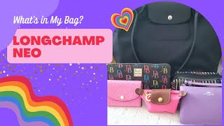 Longchamp Le Pliage Neo Tote  1 Year Update  Messy WIMB [upl. by Annairda356]