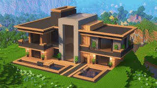 Large Modern House  Minecraft Tutorial [upl. by Queena]