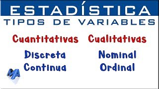 Tipos de variables estadísticas  Cuantitativas Cualitativas [upl. by Bellis153]