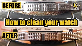 Cleaning your watch  from gunked up to super clean in a couple of minutes [upl. by Brackett]