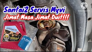 DIY SERVIS MYVI minyak enjin perodua 5w30 oil filter bosch [upl. by Mountford]