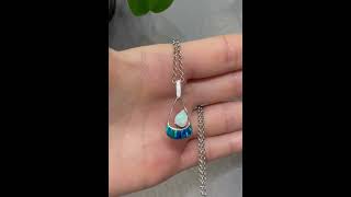 Sterling Silver Teardrop Pear Opal Pendant Necklace [upl. by Reve]