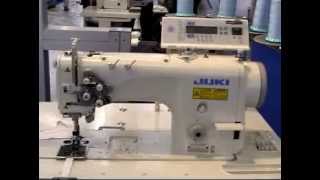 Juki LH41287 Twin Needle UBT Machine [upl. by Enaenaj]