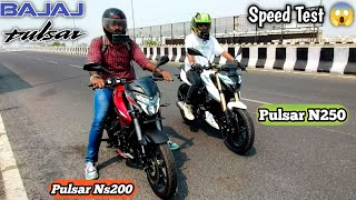 NEW BAJAJ PULSAR Ns200 VS PULSAR N250  DRAG RACE  Ride Review amp Details Comparison [upl. by Hsihsa811]