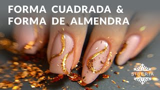 UÑAS con FORMAS 💅 UÑAS PUNTA con FORMA CUADRADA y UÑAS FORMA de ALMENDRA [upl. by Wilhelmina]