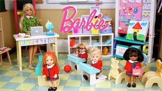 Barbie is a Teacher Full School Day Routine Playground Recess with Elsa Anna Toddlers [upl. by Annaeed553]