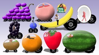 Fruit Cars  Learn Fruits With Words and Funny Vehicles [upl. by Nibram]