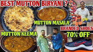 Mutton Biryani କୁ Mutton Kasa Plus ମଟନ କୀମା ମାଡ଼ 🤤 Branded Original Shoes 70 Off  Odia Vlog [upl. by Noxid]