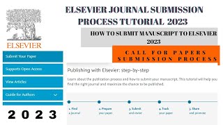 How to submit research articles to Elsevier journals Elsevier submission tutorials Complete guide [upl. by Thistle]