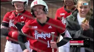 Talia Tokheim 3 run home run Nebraska Husker Softball vs Wisconsin 32924 [upl. by Obaza]