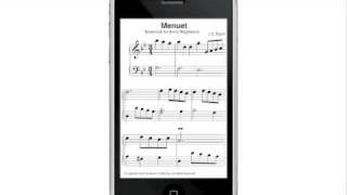 iPhone 3GS  MP3 Bach Free Sheet Music App [upl. by Etsyrk836]