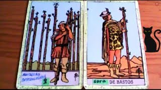 Combinaciones tarot con EL NUEVE DE BASTOS  ARCANOS MENORES DE BASTOS Por TARA [upl. by Anattar]