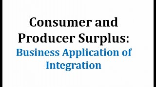 Consumer and Producer Surplus [upl. by Linsk]