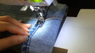 👖 Nondestructive Jeans Hem Keep Original Hem Sewing Start to Finish [upl. by Oeram874]