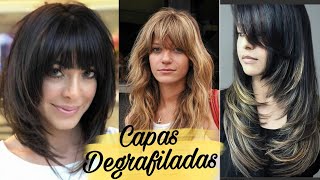 CORTES DE CABELLO MEDIANO Y LARGO EN CAPAS ESCALONADAS Y DEGRAFILADAS Enmarca el Rostro MUJER 2022 [upl. by Thordis]