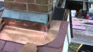 Fabricating a Soldered Copper Chimney Apron on a Brick Chimney [upl. by Yttisahc240]