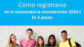 Cómo registrarse en 5 pasos convocatoria beca de manutención 20201 [upl. by Eiuqnimod]