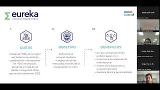 Corfo  Webinar de lanzamiento quotEureka Network Projectsquot [upl. by Ellerd]