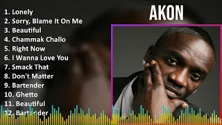 Akon 2024 MIX Playlist  Lonely Sorry Blame It On Me Beautiful Chammak Challo [upl. by Atinus]