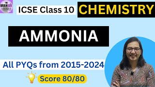 ICSE Class 10 Chemistry Ammonia PYQs  Solution [upl. by Eicnan]