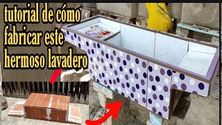 tutorial de cómo fabricar lavaderos de cemento sin molde lavaplatos de cemento lavaderos de cerámi [upl. by Berns]