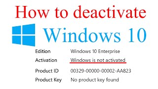 How to Deactivate Windows 10 Uninstall Windows 10 Product Key [upl. by Reinhart125]