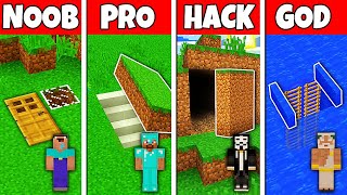 Minecraft Battle NOOB vs PRO vs HACKER vs GOD SECRET UNDERGROUND HOUSE BUILD CHALLENGE in Minecraft [upl. by Kcira527]