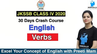 JKSSB CLASS IV 2020  30 Days Crash Course  English  Verbs  By Preeti Maam [upl. by Epolenep]