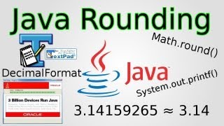 Java Rounding Numbers Mathround DecimalFormat amp printf [upl. by Ayama]