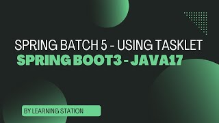 How to write spring batch with tasklet [upl. by Niledam]