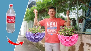 Unique amp Beautiful Recycling plastic bottles in Flower Pots for Small Garden [upl. by Singband315]