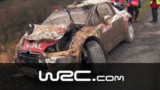 CRASH Mikko Hirvonen Jarmo Lehtinen  Wales Rally GB 2013 [upl. by Hsilgne]