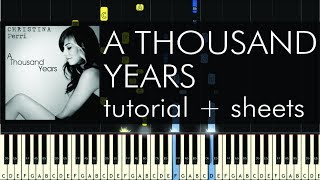 Christina Perri  A Thousand Years  Piano Tutorial  How to Play  Sheets [upl. by Eisoj312]