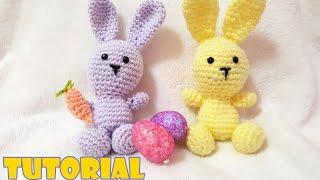 Tutorial CONIGLIETTO amigurumi alluncinetto  Crochet RABBIT [upl. by Tilly]