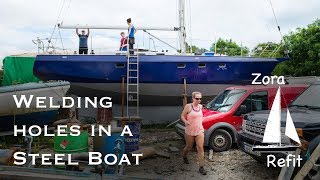 Welding Holes in the Hull and Fitting Anodes  Ep 15 [upl. by Magnum]