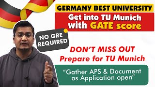 Admission in Technical University Munich Germany Through GATE  Sept 2024 Intake [upl. by Mirabel]