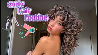 curly hair routine [upl. by Alaj]