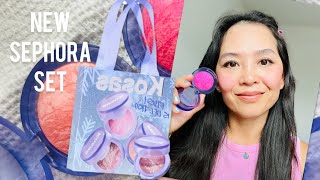 New ​⁠Sephora Kosas blush is life trio set haul and unboxing tryon [upl. by Charlot]