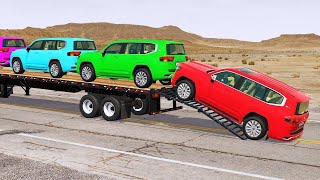 TRANSPORTING PIXAR CARS amp FRUITS WITH COLORED amp JOHN DEERE vs CLAAS vs TRACTORS  BeamNGdrive [upl. by Celtic584]