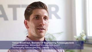 Vom Techniker zum Bachelor  Fahrzeugtechnik Absolvent Tobias [upl. by Gardiner183]