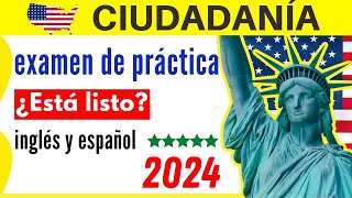 2024  Examen de PRÁCTICA de ciudadanía americana en INGLÉS Y ESPAÑOL autoexamen para la entrevista [upl. by Aicela]