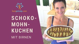 Glutenfreier Schokokuchen einfach und schnell Mein glutenfreies SchokoMohnkuchenRezept mit Birnen [upl. by Ayoral]