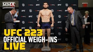 MMA Fighting Presents UFC 223 Official Weighins Live [upl. by Nnayd379]