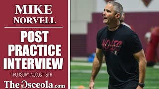 FSU football  Mike Norvell on Marvin Jones Jr passing game and Jacksonville practices [upl. by Semela]