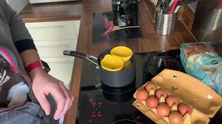 ASMR OXO good grips egg poacher so easy to use 😍 [upl. by Anileh414]