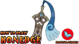 How To Draw Honedge Pokemon  Drawing Animals [upl. by Atilol71]