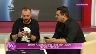 Teo Show 27112017  Simion Stefan efecte de mentalism Prevede viitorul Partea III [upl. by Brackely]