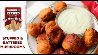 Stuffed amp Battered Mushrooms made with Southern Recipe Pork Rinds [upl. by Recha40]