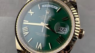 2022 Rolex DayDate 40 Green Lacquer Dial 228238 Rolex Watch Review [upl. by Alinoel]