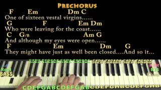 Whiter Shade of Pale Procol Harum Piano Lesson Chord Chart with ChordsLyrics [upl. by Marduk]